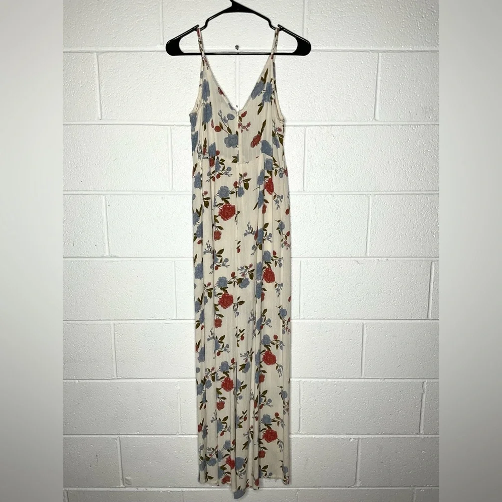 < American Eagle Outfitters Cream Floral Jumpsuit > - Picture 4 of 5